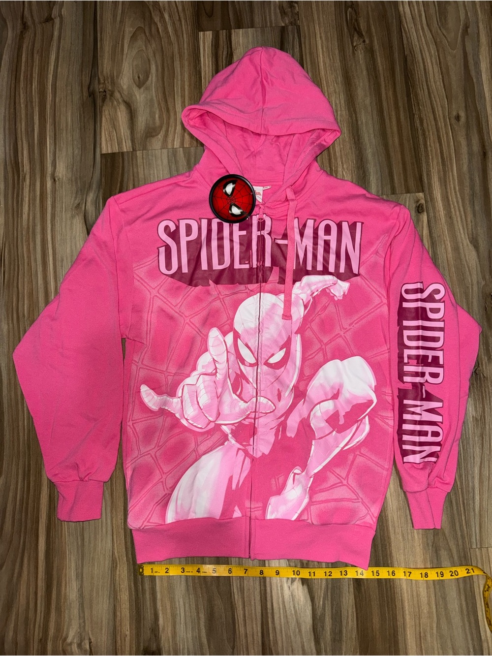 Women’s Sizing Pink Spiderman Full Zip Up Hoodie Size Small